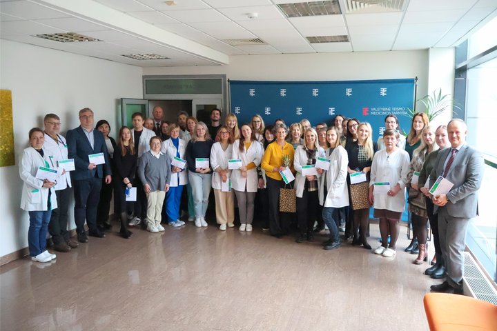 Padėkų įteikimo ceremonijos dalyvavusiems Nacionaliniame judumo iššūkyje akimirka VTMT.
