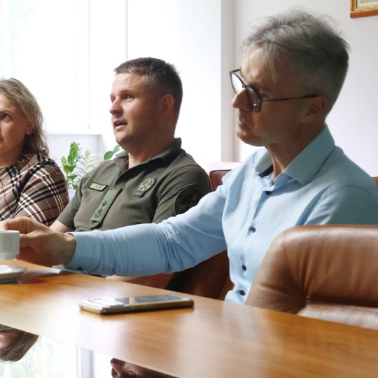 Valstybės sienos apsaugos tarnybos prie Lietuvos Respublikos vidaus reikalų ministerijos atstovų 2025 m. liepos 22 d. vizito akimirka.