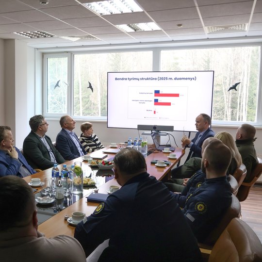 2026 m. balandžio 14 d. susitikimo Valstybinėje teismo medicinos tarnyboje akimirka.