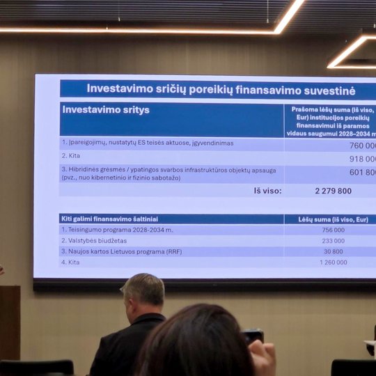 Vidaus reikalų ministerijos organizuoto renginio „Konsultacijos dėl poreikių sienų, vizų ir vidaus saugumo srityse 2028–2034 m.“ akimirka.