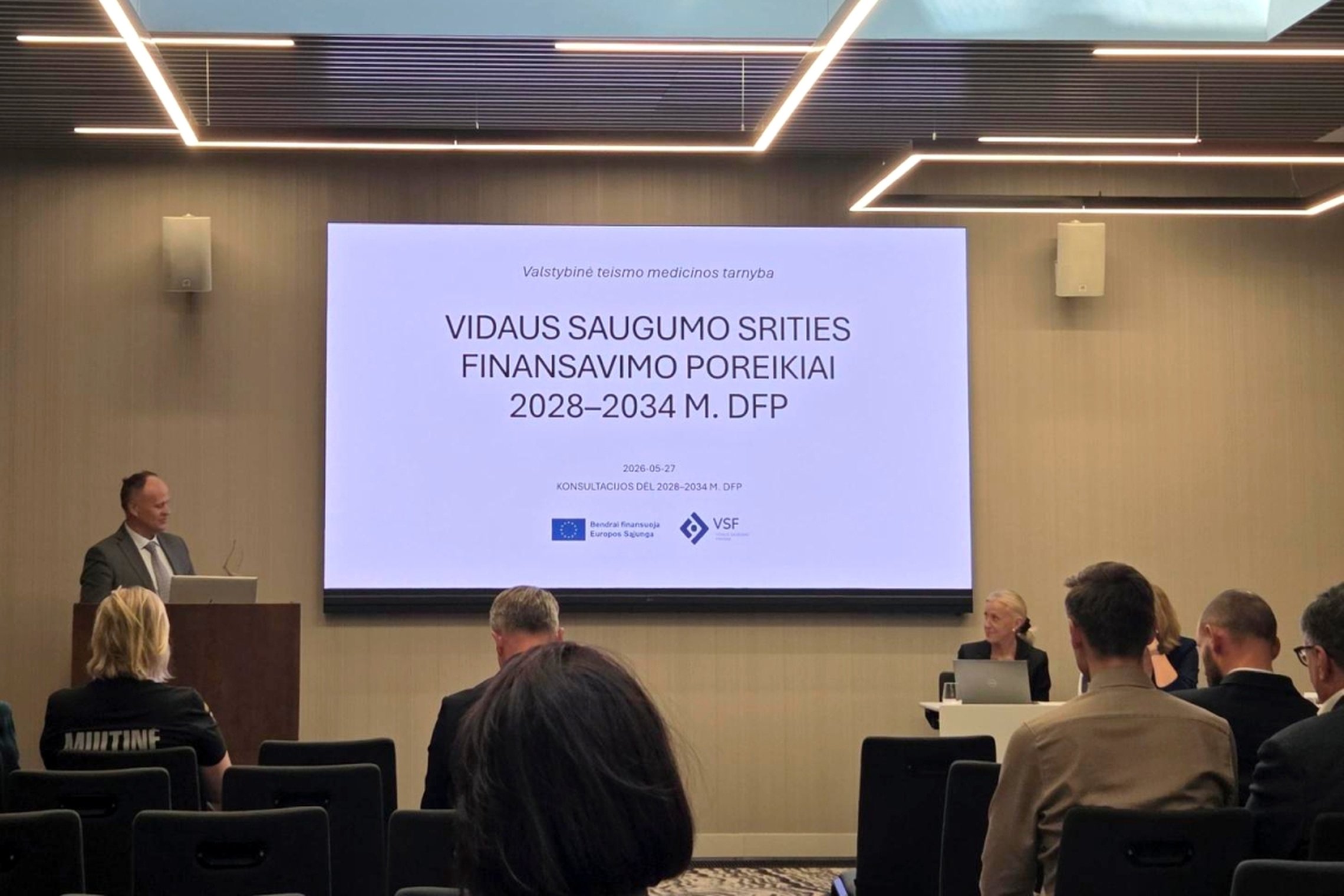 Vidaus reikalų ministerijos organizuoto renginio „Konsultacijos dėl poreikių sienų, vizų ir vidaus saugumo srityse 2028–2034 m.“ akimirka.